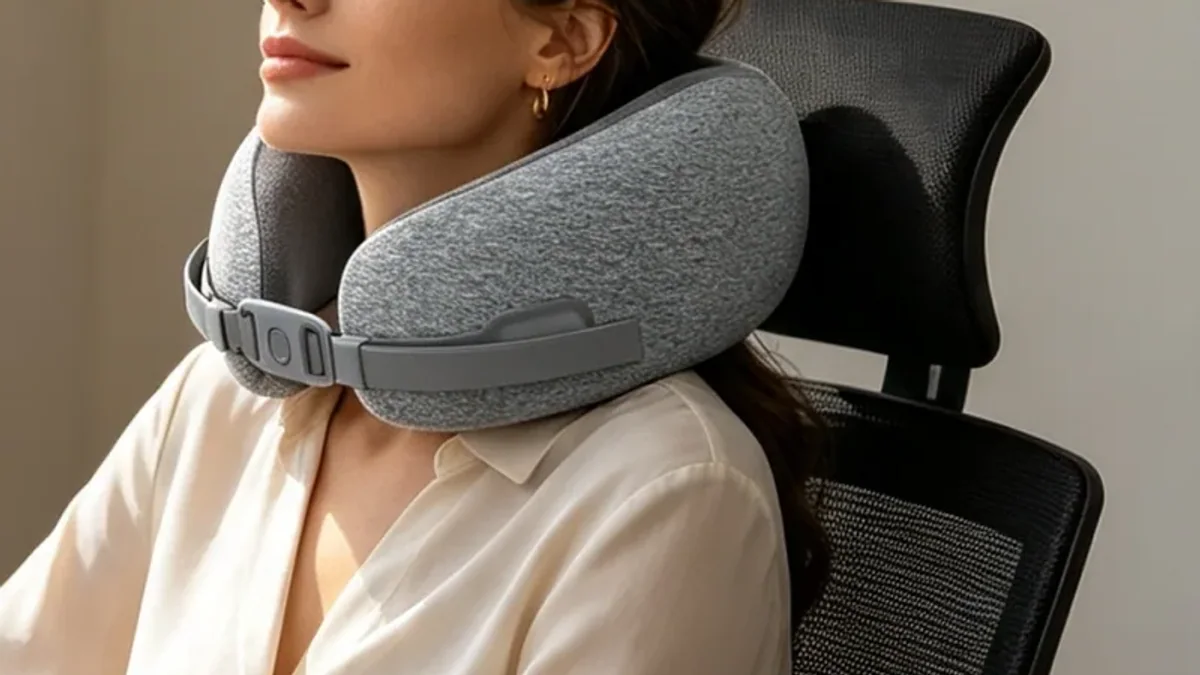 Wicozee neck massager in an office wellness setting