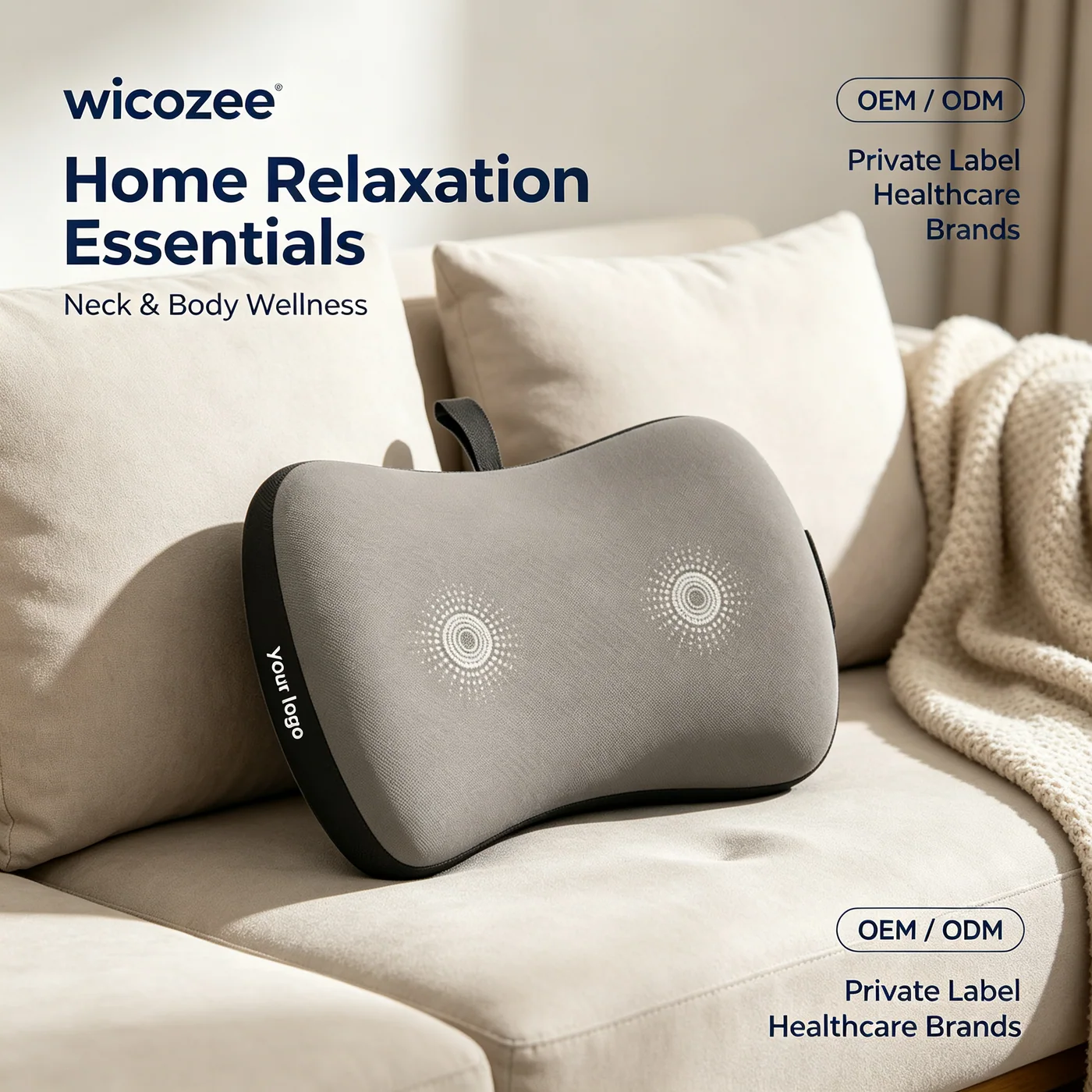 Wicozee lumbar massage cushion for home relaxation
