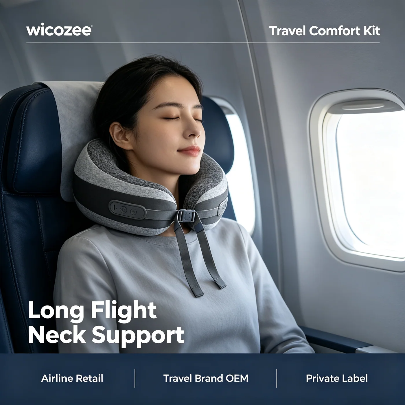 Wicozee U-shaped neck massager for long flights
