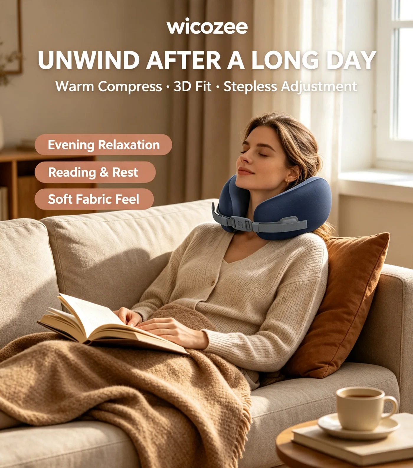 Wicozee NM001 neck massager in a home setting